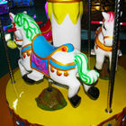 Coin Operated Merry Go Round Kiddie Rides 3 Seats Mini Carousel For Kindergarten