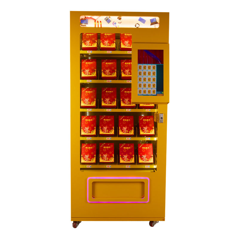 Full Metal Soda Vending Machine , Blue / Pink / Yellow Lucky Box Food Vending Machines