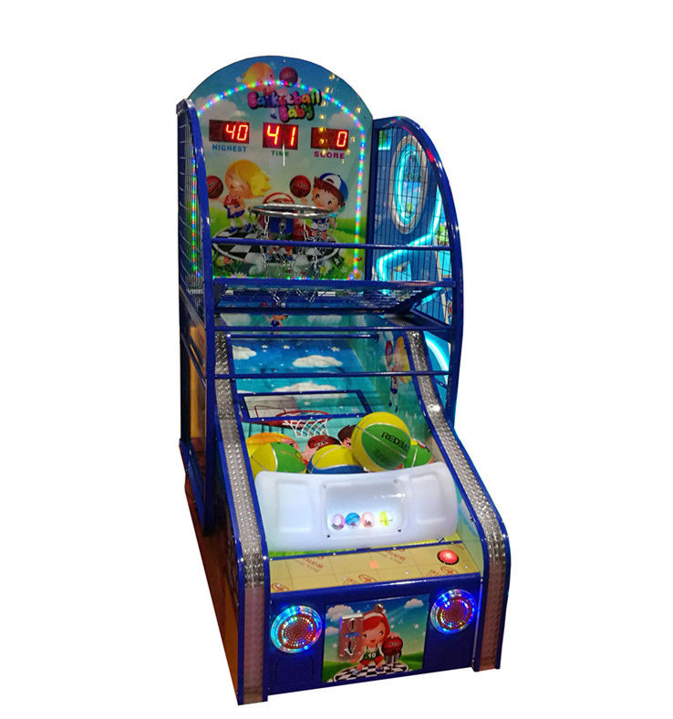 Amusement 220V Basketball Shooting Game Machine With Coin Bank Large Size