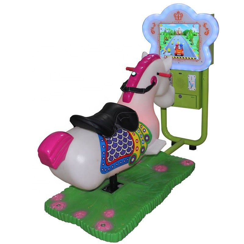 High Profit Coin Operated Carousel Horse , 3d Coin Operated Rocking Horse With 17 Games