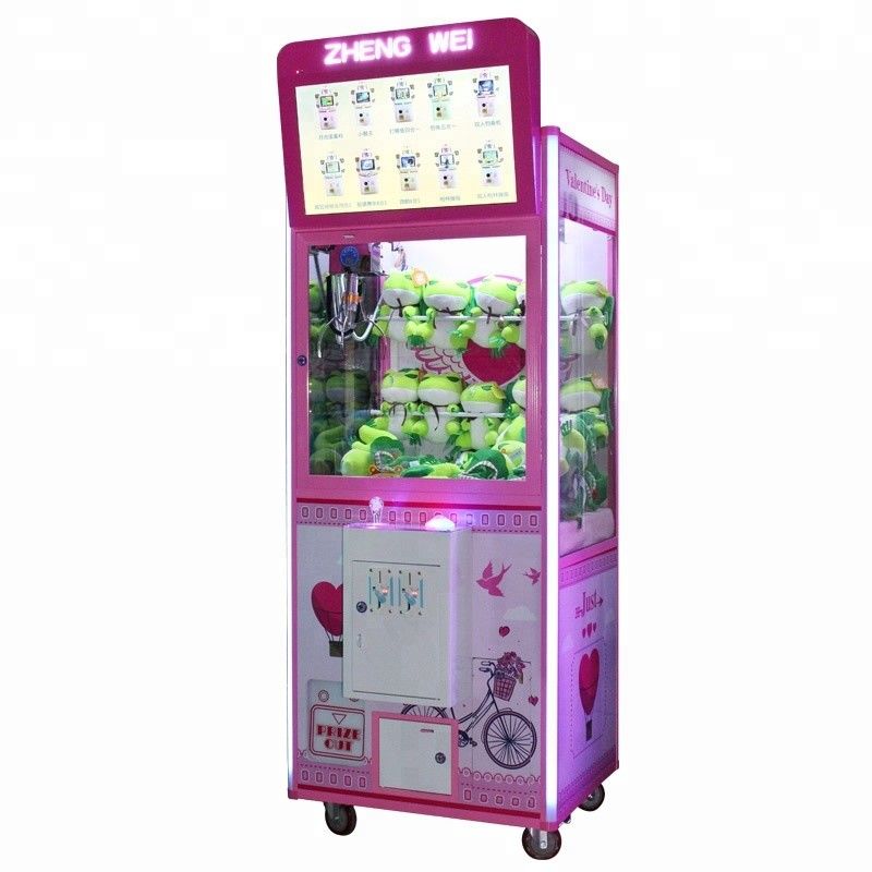 Arcade Game Toy Crane Claw Machine With Lcd Screen For Video Advertising
