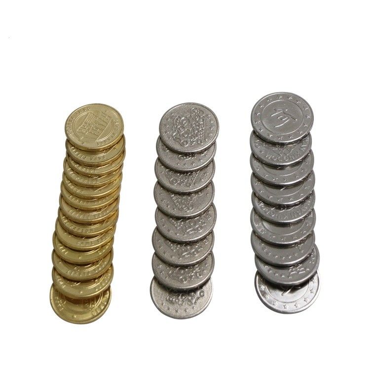 Round Arcade Game Machine Parts Stainless Steel / Copper Token Coin With Logo