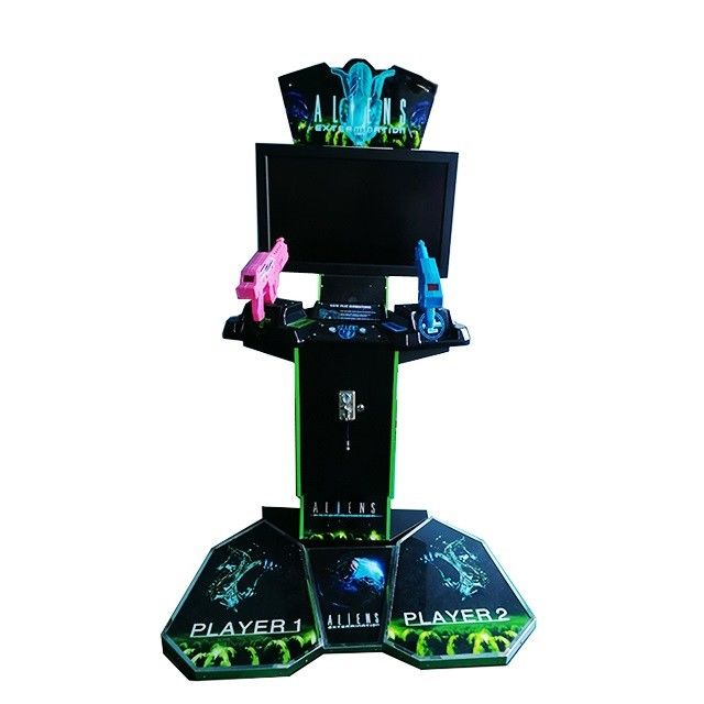 Exciting Shooting Arcade Machine Alien 2 Metal And Acrylic Material