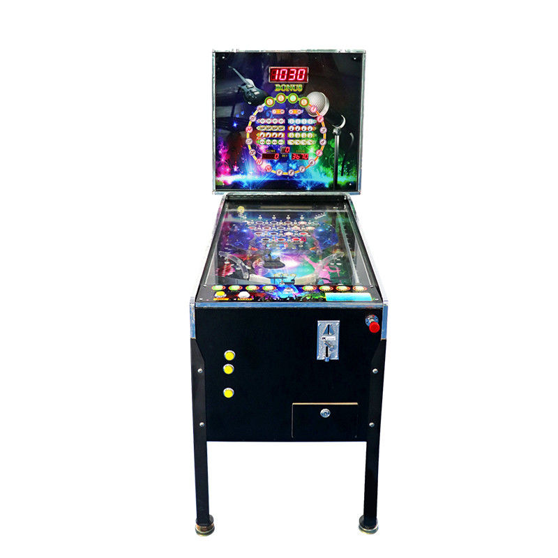 Wood Material Virtual Pinball Machine With 300+ Games Black Color
