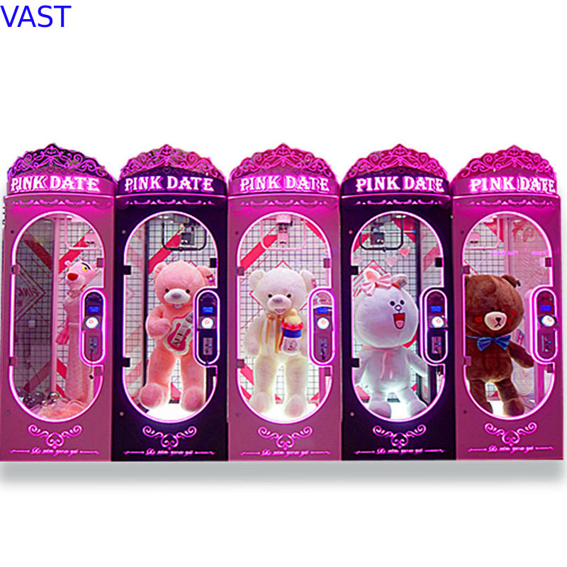 Coin Operate Gift Vending Machine / 3S Pink Date transparent Visual High End Toy Cutting Prize Machine