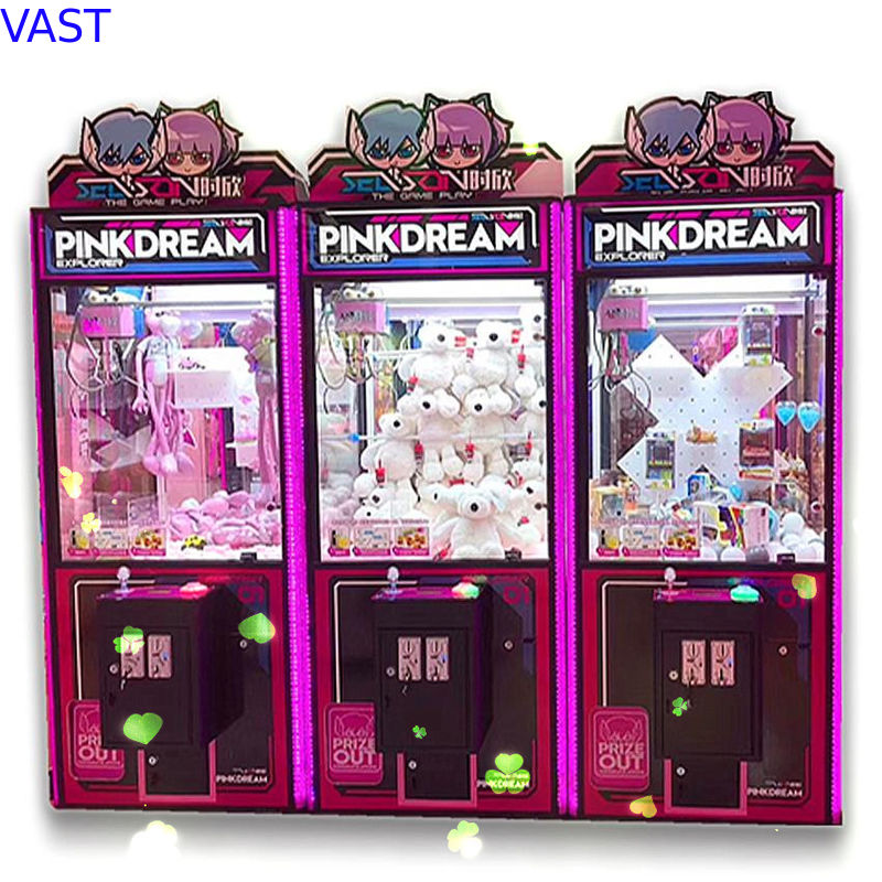 PVC Material Dream Doll Claw Machine With LED Light / Arcade Crane Machine